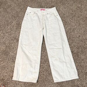 Edikted Cream Wide Leg Jeans